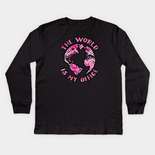 The world is my office Kids Long Sleeve T-Shirt